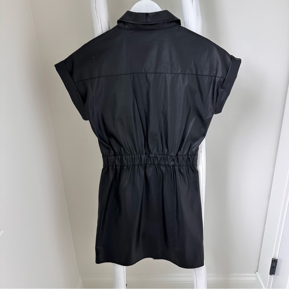 Fourteen and 9th Women’s Black Faux Leather Short Sleeve Mini Dress SZ S - Picture 2 of 12